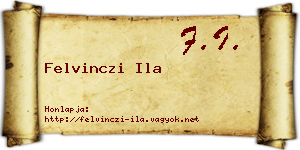 Felvinczi Ila névjegykártya